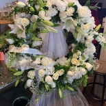 white funeral arrangement